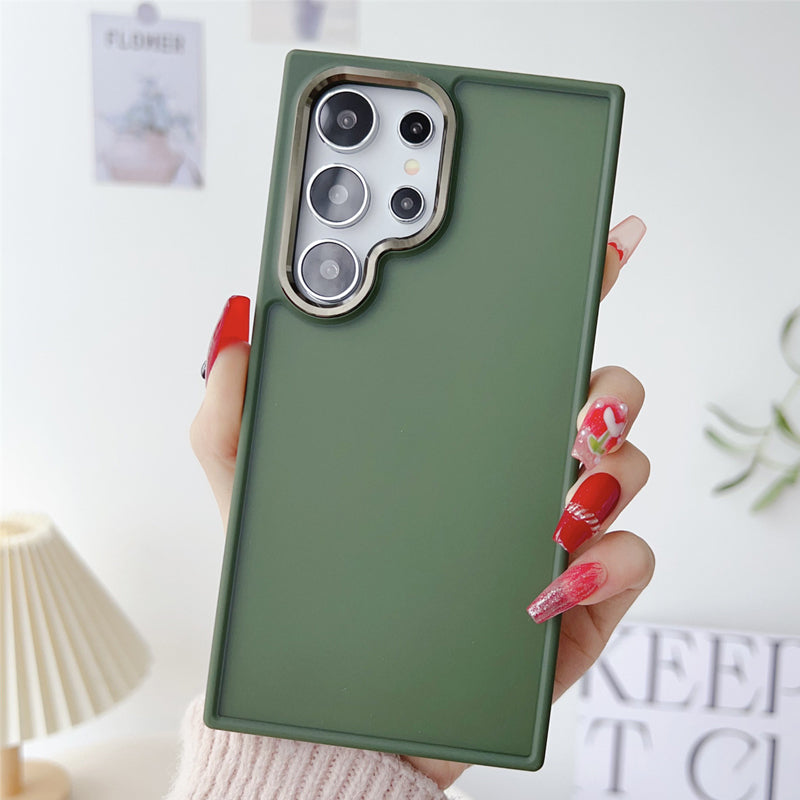 Customized Metal Lens Ring Frosted Phone Case