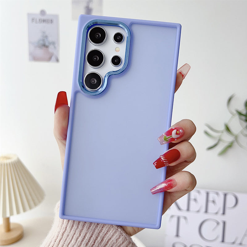 Customized Metal Lens Ring Frosted Phone Case