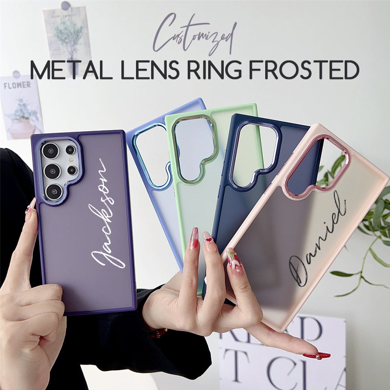 Customized Metal Lens Ring Frosted Phone Case