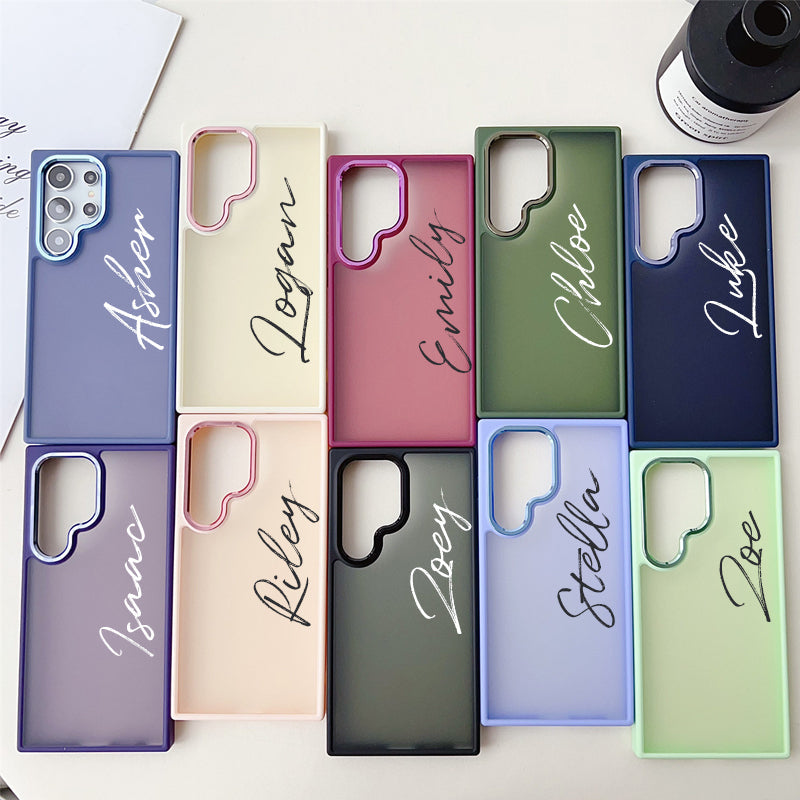 Customized Metal Lens Ring Frosted Phone Case