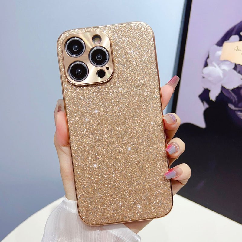 ✨ Anpassningsbart elektropläterat glitterfodral för telefon ✨